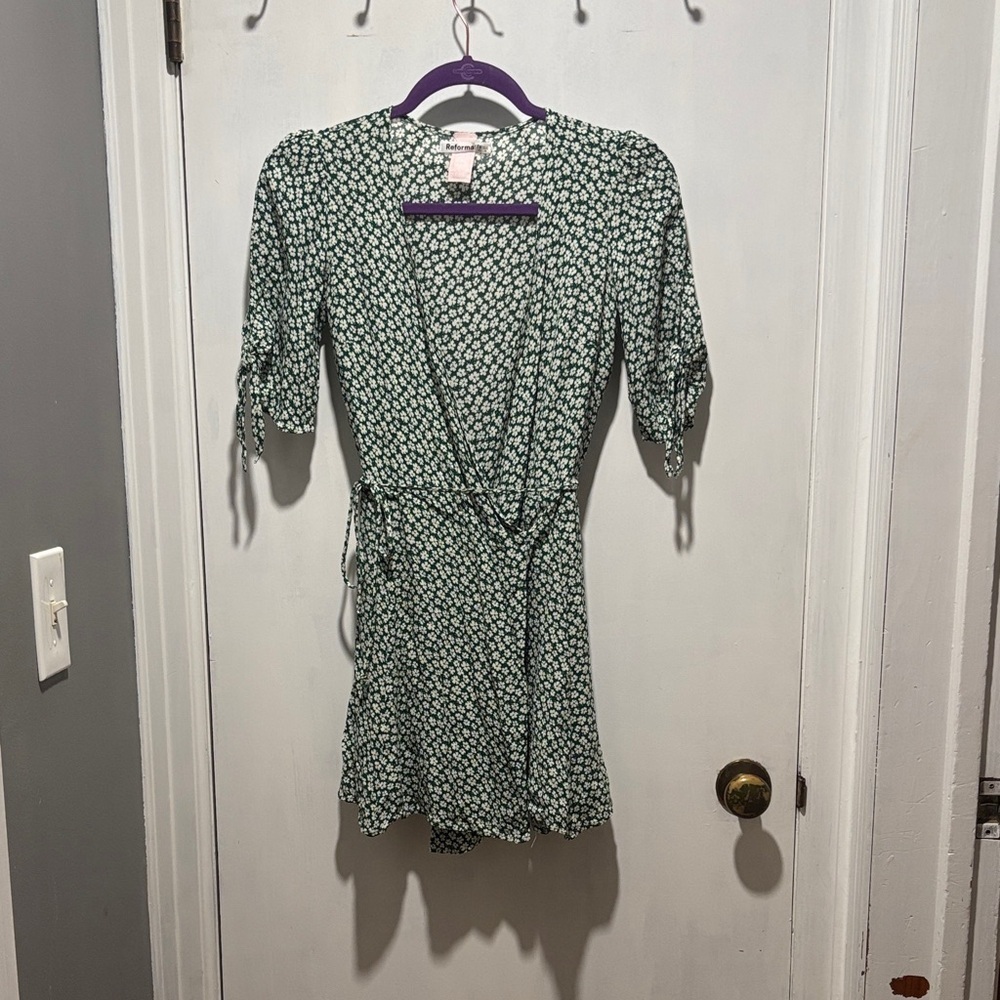 REFORMATION Sammy mini wrap dress